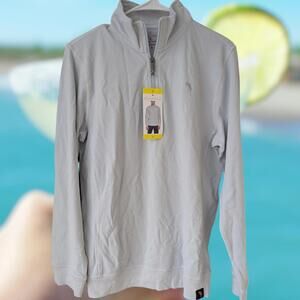 New Margaritaville Island Reserve Light Gray 1/4 Zip Pullover Sweatshirt Men's S